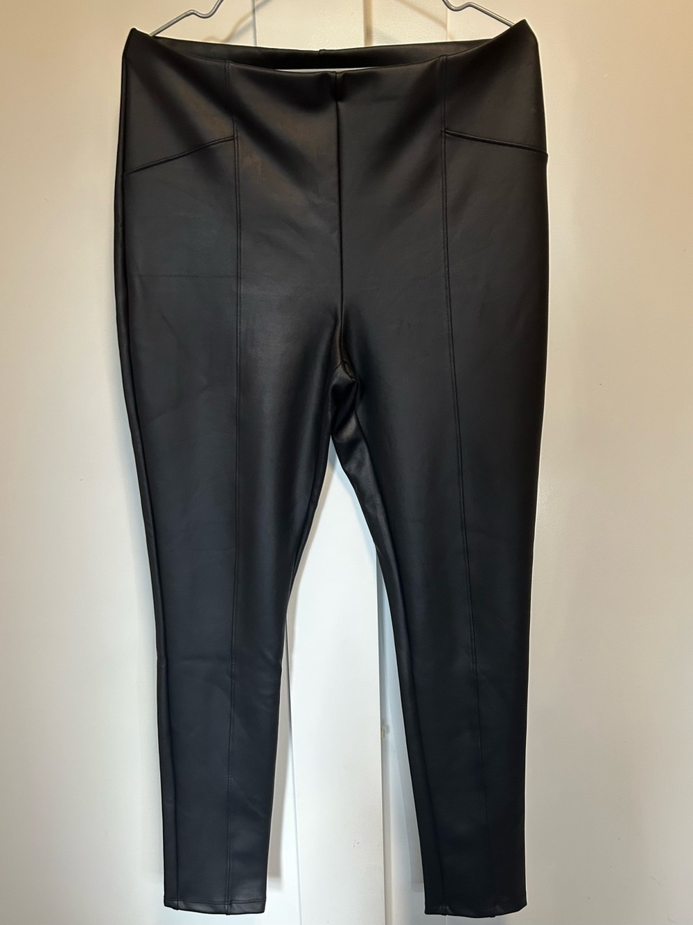 Express black faux leather leggings Size L